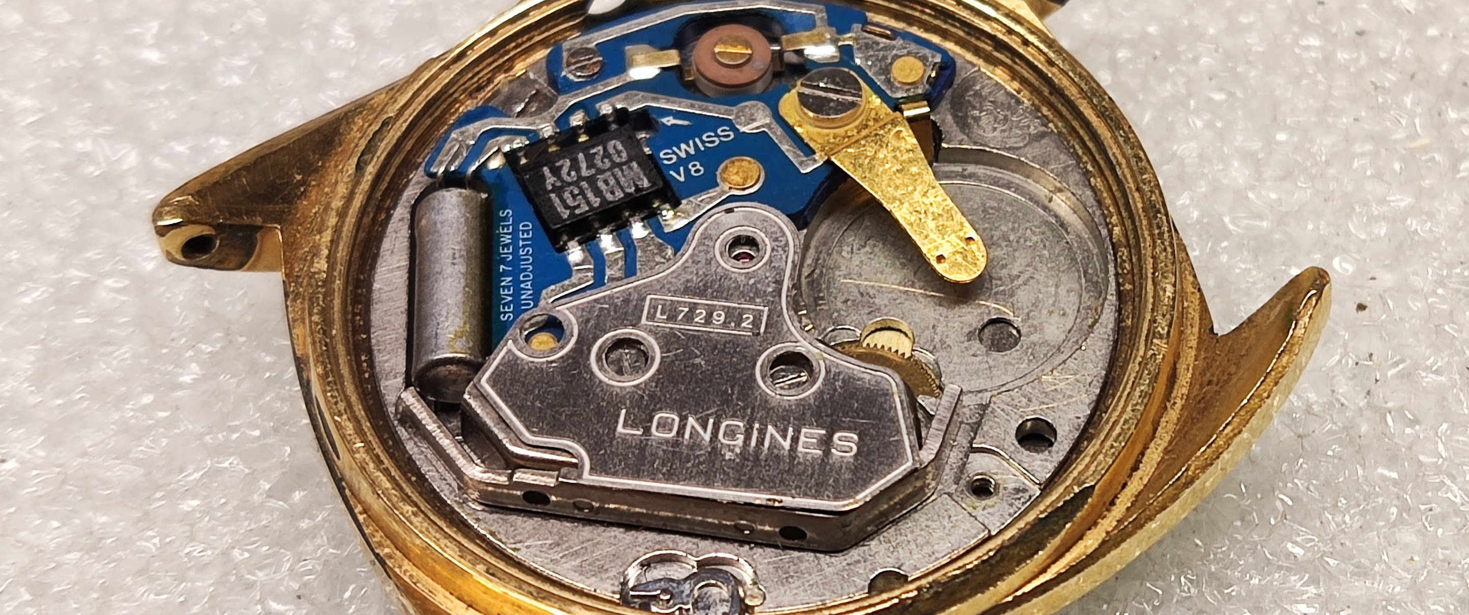 The repair of a Longines L729.2 watch with a ETA/ESA 940.111